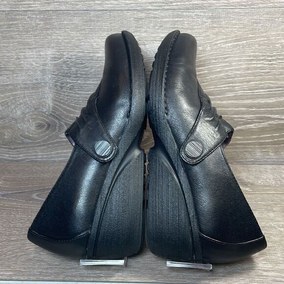 Dansko Aimee Napa Black Leather Women’s Sz 7.5-8/EU 38 Alt Closure Wedge Clogs - Picture 10 of 11